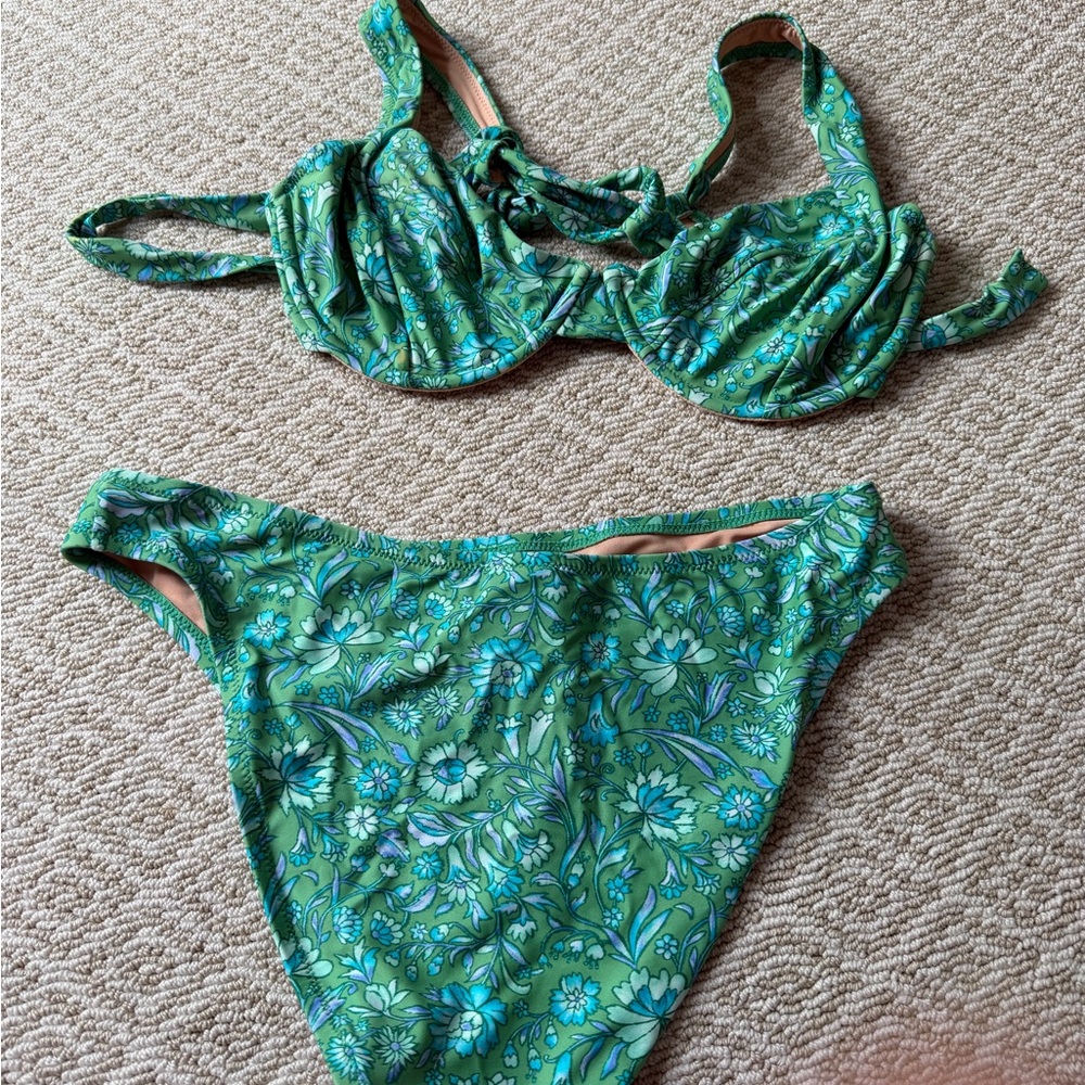 J. Crew Green Floral Bikini Set - Picture 8 of 12